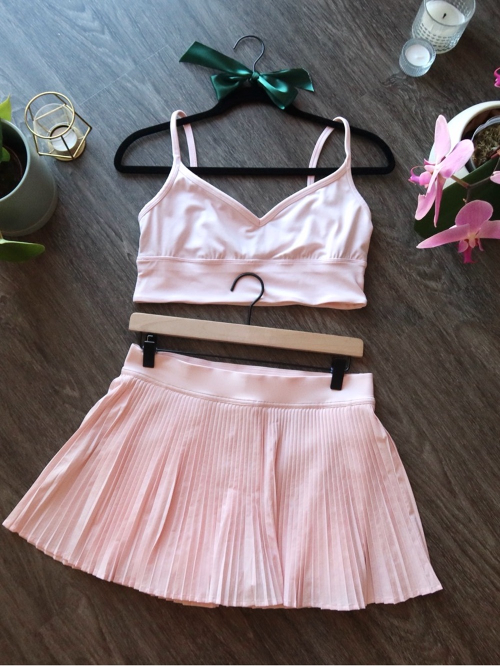 Lululemon Strawberry Milkshake Set Align Bra + Pleated Skirt